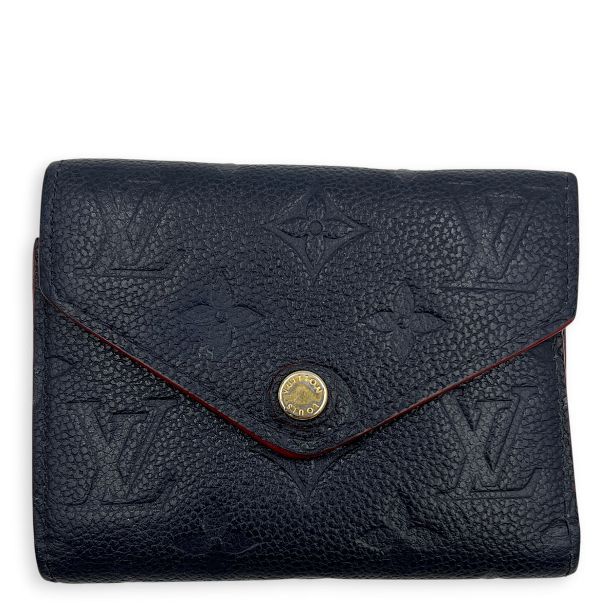 Victorine Blue Wallet in Monogram Empreinte Leather, Gold hardware