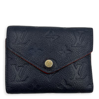 Victorine Blue Wallet in Monogram Empreinte Leather, Gold hardware