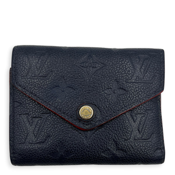 Victorine Blue Wallet in Monogram Empreinte Leather, Gold hardware