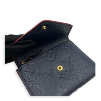 Victorine Blue Wallet in Monogram Empreinte Leather, Gold hardware