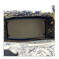 Lady Dior Top Handle Bag Blue in Fabric, Light Gold hardware