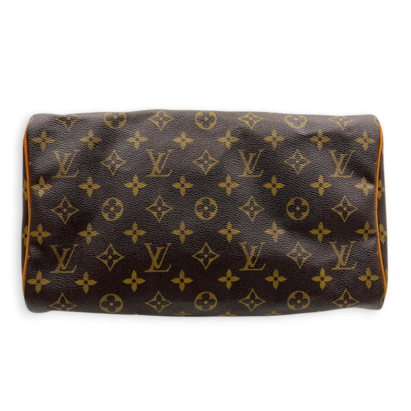 Speedy Top Handle Bag 30 Brown in Monogram Coated Canvas, Gold hardware