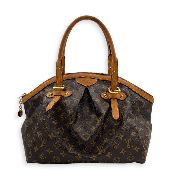 Tivoli Top Handle Bag GM Brown in Monogram Coated Canvas, Gold hardware