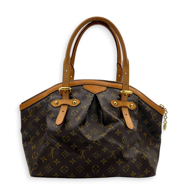 Tivoli Top Handle Bag GM Brown in Monogram Coated Canvas, Gold hardware