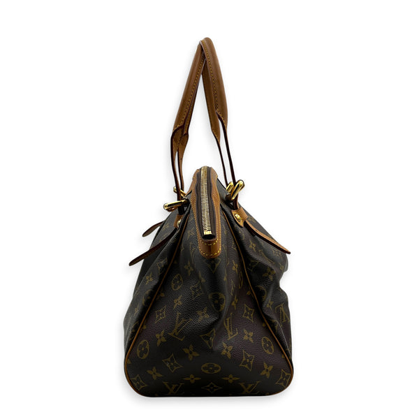 Tivoli Top Handle Bag GM Brown in Monogram Coated Canvas, Gold hardware