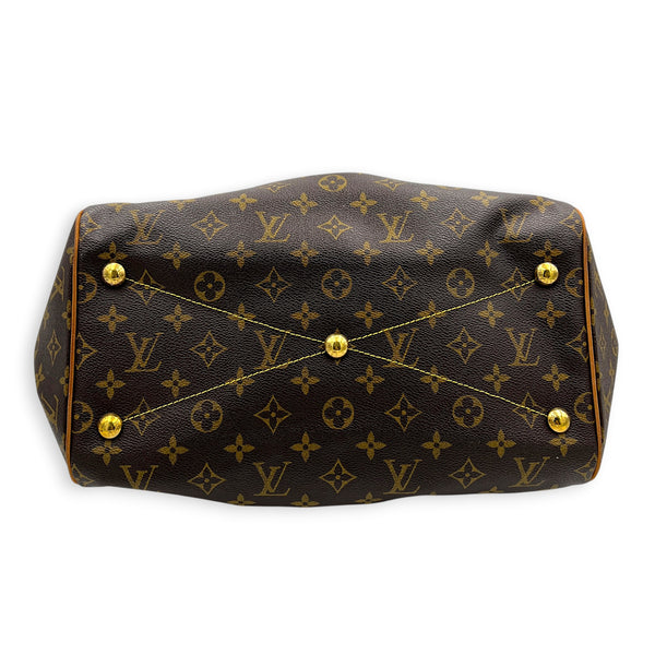 Tivoli Top Handle Bag GM Brown in Monogram Coated Canvas, Gold hardware