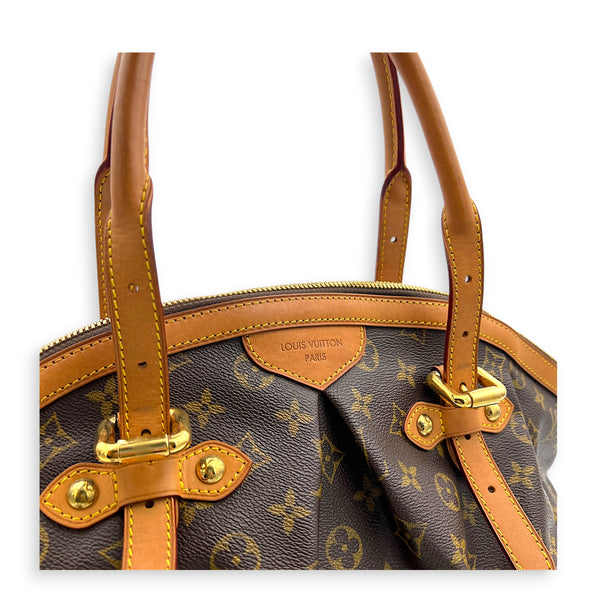 Tivoli Top Handle Bag GM Brown in Monogram Coated Canvas, Gold hardware