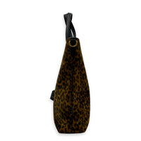 Toy Shopping Tote Leopard Print Top Handle Bag in Suede Leather, Gold hardware
