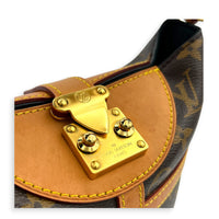 Duffle Bucket Bag Brown in Monogram Coated Canvas, Gold hardware