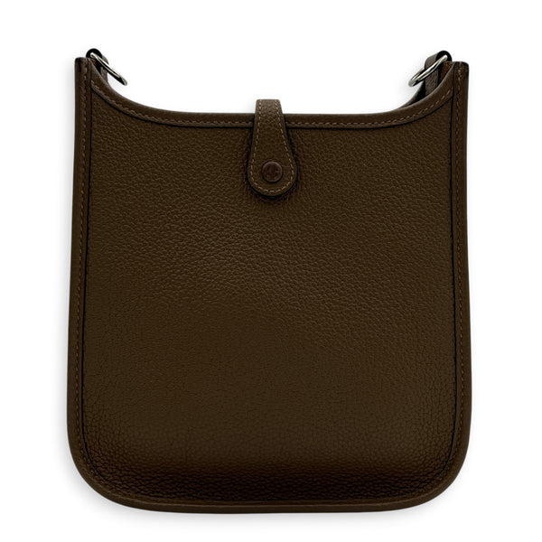 Evelyne Mini Beige de Weimar/ Gris Etain Crossbody Bag in Clemence, Palladium hardware