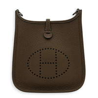 Evelyne Mini Beige de Weimar/ Gris Etain Crossbody Bag in Clemence, Palladium hardware