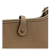 Evelyne Mini Beige de Weimar/ Gris Etain Crossbody Bag in Clemence, Palladium hardware