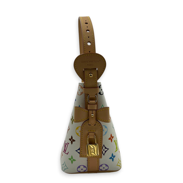 x Takashi Murakami All In BB White Bucket Bag in Coated Canvas, Gold hardware
