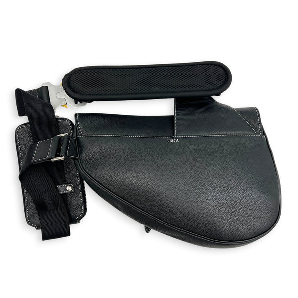 Saddle Crossbody Bag Black, Silver hardware