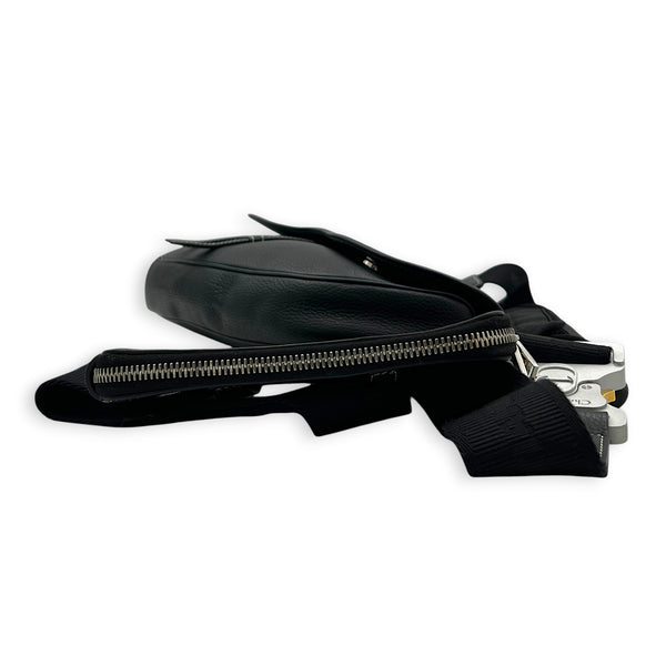 Saddle Crossbody Bag Black, Silver hardware