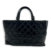 2.55 Tote Bag Black in Distressed Leather, Antique Brass hardware