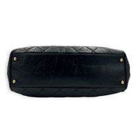 2.55 Tote Bag Black in Distressed Leather, Antique Brass hardware