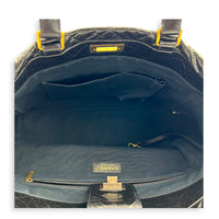 2.55 Tote Bag Black in Distressed Leather, Antique Brass hardware