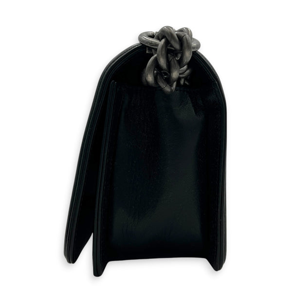 Boy Shoulder Bag Small Black, Ruthenium hardware