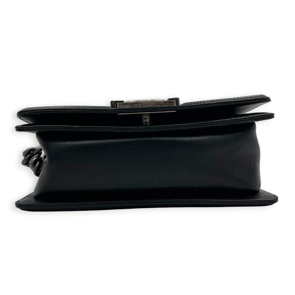 Boy Shoulder Bag Small Black, Ruthenium hardware