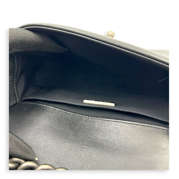 Boy Shoulder Bag Small Black, Ruthenium hardware