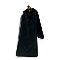 Vintage Flap Shoulder Bag Black in Lambskin, Gold hardware
