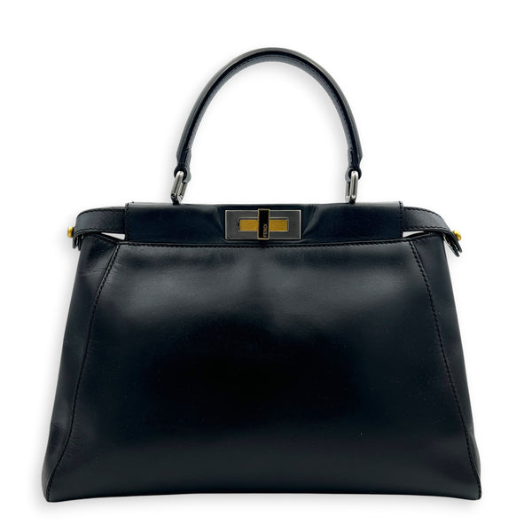 Peekaboo Top Handle Bag Black in Calfskin, Mixed hardware