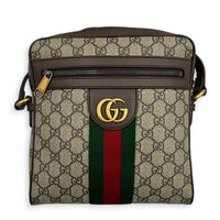GG Supreme Messenger Beige in Coated Canvas, Antique Brass hardware