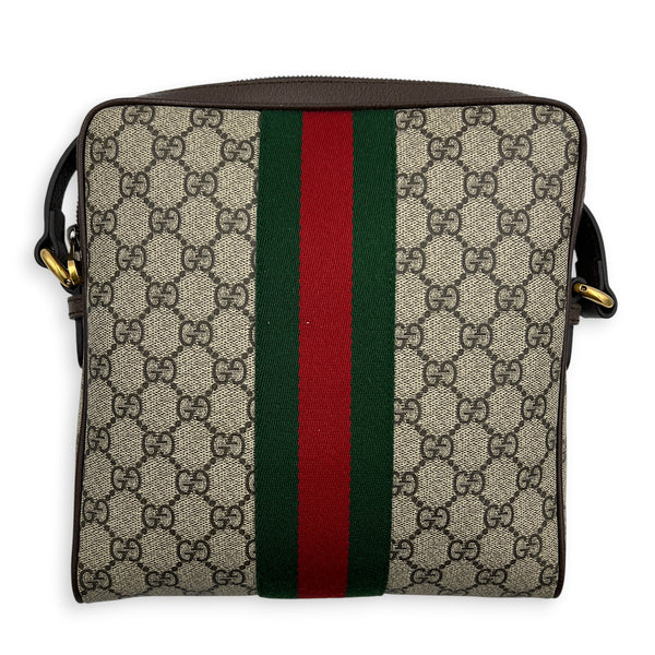 GG Supreme Messenger Beige in Coated Canvas, Antique Brass hardware