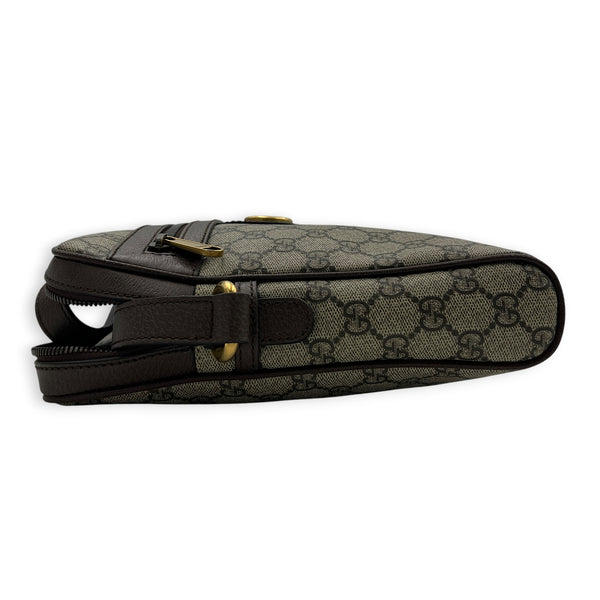 GG Supreme Messenger Beige in Coated Canvas, Antique Brass hardware