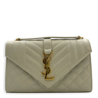 Envelope Shoulder Bag White, Gold hardware