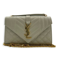 Envelope Shoulder Bag White, Gold hardware