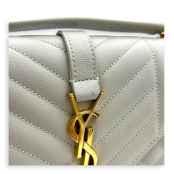 Envelope Shoulder Bag White, Gold hardware
