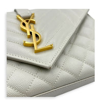 Envelope Shoulder Bag White, Gold hardware