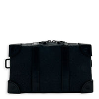 Soft Trunk Black Clutch in Taurillon Leather, Monochrome hardware