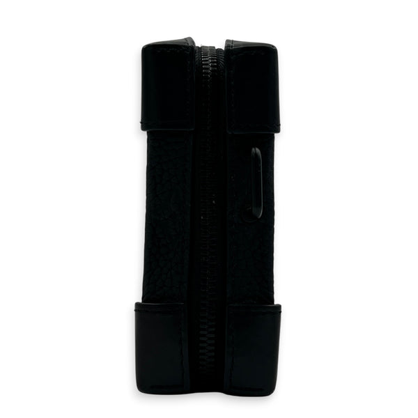 Soft Trunk Black Clutch in Taurillon Leather, Monochrome hardware