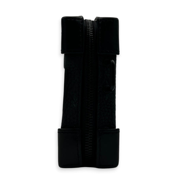 Soft Trunk Black Clutch in Taurillon Leather, Monochrome hardware