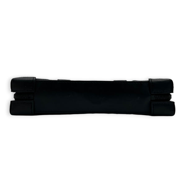 Soft Trunk Black Clutch in Taurillon Leather, Monochrome hardware