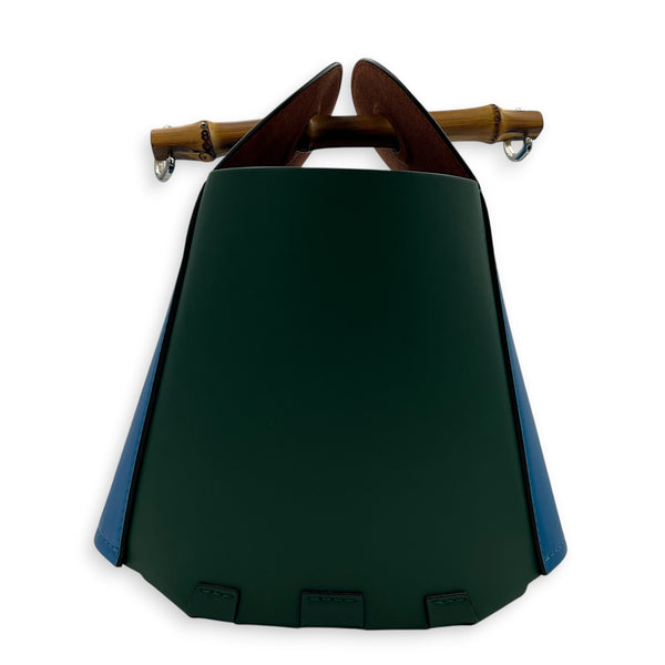 Ken Price Blue Bucket Bag in Calfskin, Palladium hardware