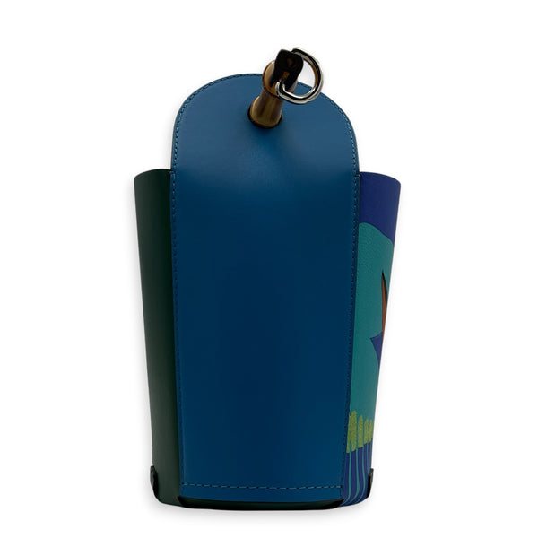 Ken Price Blue Bucket Bag in Calfskin, Palladium hardware