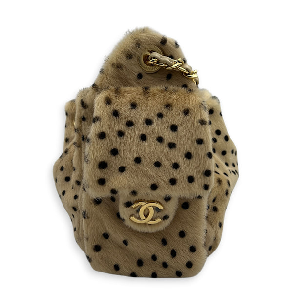 C25 Métiers d’art 2026 Shoulder Bag Mini Beige in Pony Haie, Gold hardware