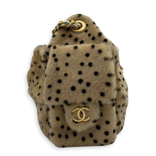 C25 Métiers d’art 2026 Shoulder Bag Mini Beige in Pony Haie, Gold hardware