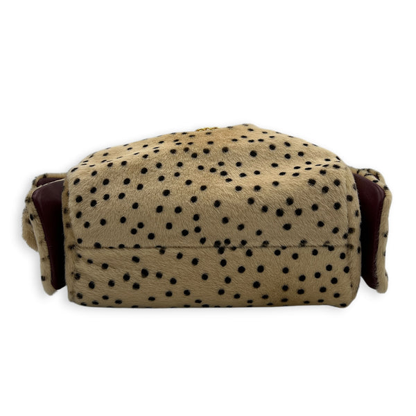 C25 Métiers d’art 2026 Shoulder Bag Mini Beige in Pony Haie, Gold hardware