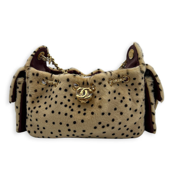 C25 Métiers d’art 2026 Shoulder Bag Mini Beige in Pony Haie, Gold hardware