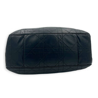 Cannage Shoulder Bag Black in Lambskin, Antique Brass hardware