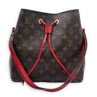 NeoNoe Bucket Bag Cerise in Monogram Coated Canvas, Gold hardware