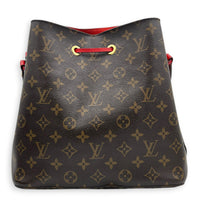 NeoNoe Bucket Bag Cerise in Monogram Coated Canvas, Gold hardware