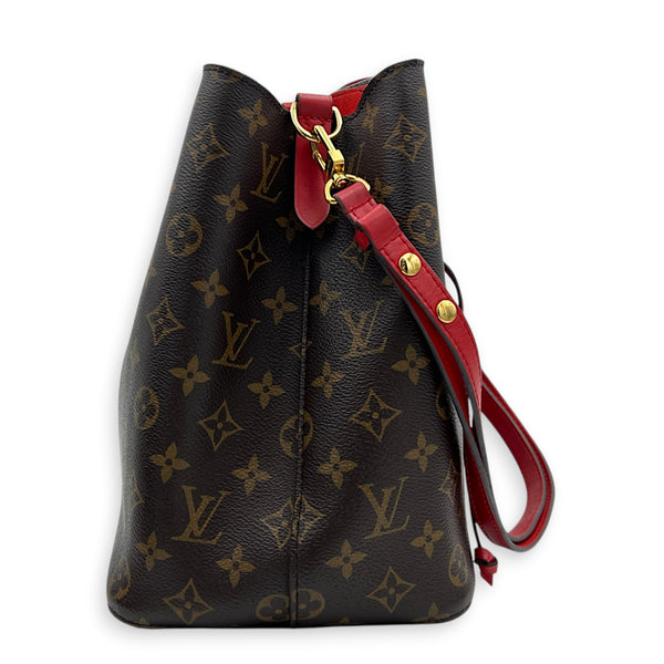 NeoNoe Bucket Bag Cerise in Monogram Coated Canvas, Gold hardware
