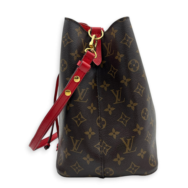NeoNoe Bucket Bag Cerise in Monogram Coated Canvas, Gold hardware
