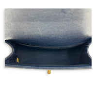 Boy Shoulder Bag Blue in Caviar Leather, Brushed Gold hardware
